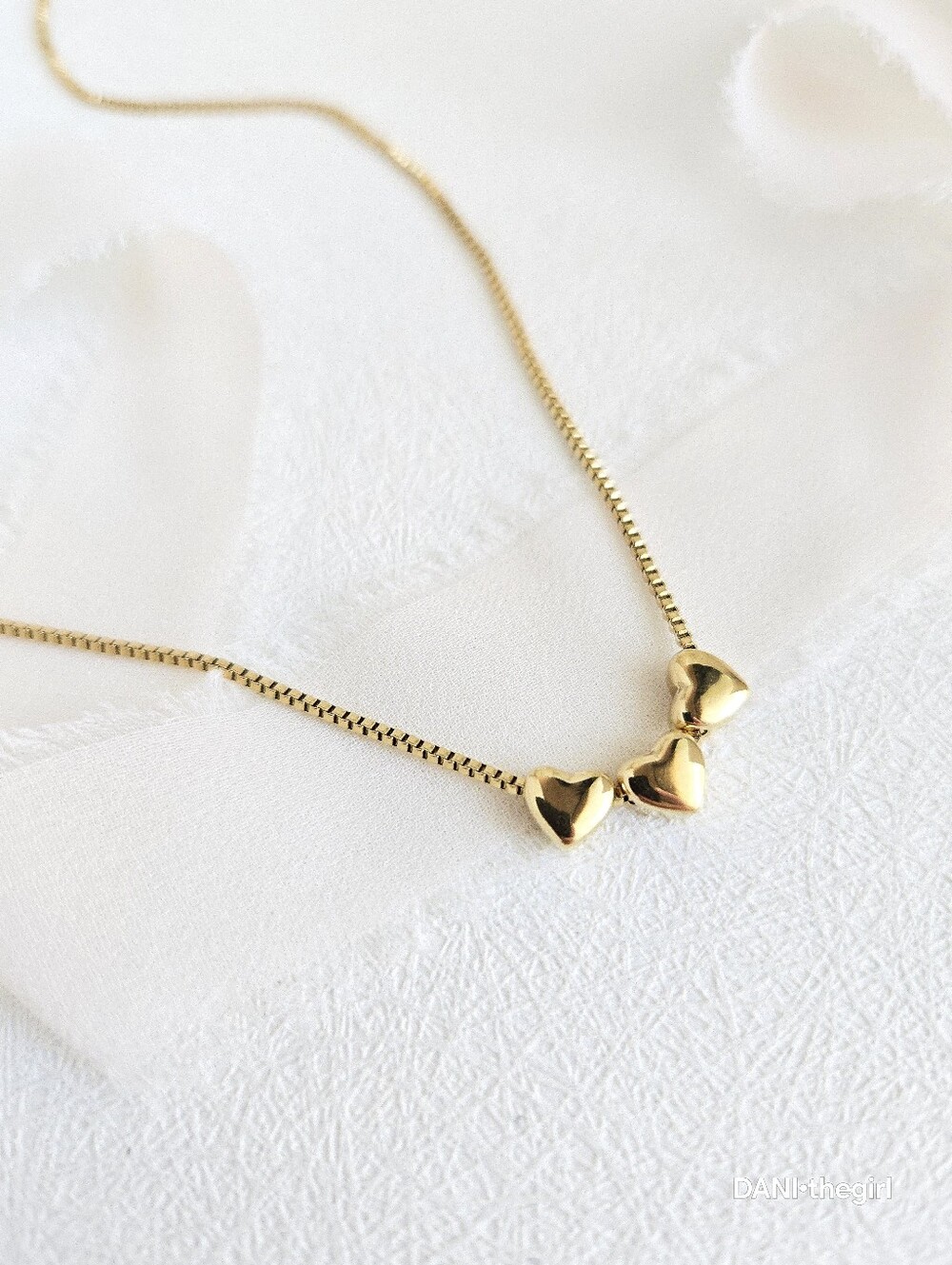 Gold Heart Bead Necklace